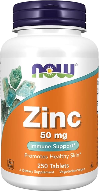 Zinc Gluconate / Zink Gluconaat - 50 mg - 14,35% Elementair Zink - 250 tabletten - Now Foods