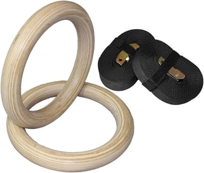 Gymnastiek Ringen - Fitness Ringen - Krachttraining Thuis - Antislip Hout - 32 mm - Niet gespecificeerd