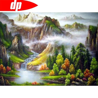 Diamantschilderij met ronde stenen Schilderachtig diamantborduurwerk Natuur Diamantmozaïek Verkoop Diamantkunst 20X30CM gray