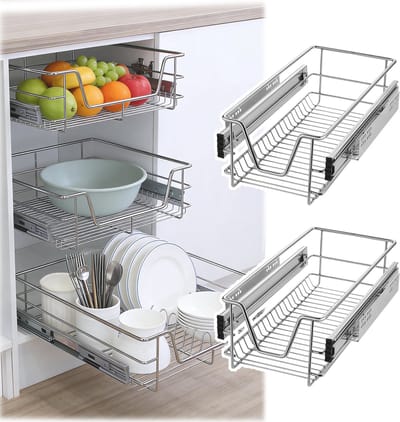 ACXIN Telescoop Lade Keukenkast Uittrekbare Kastlade - 2 Stuks - 30cm Kastbreedte - Volledig Uittrekbaar