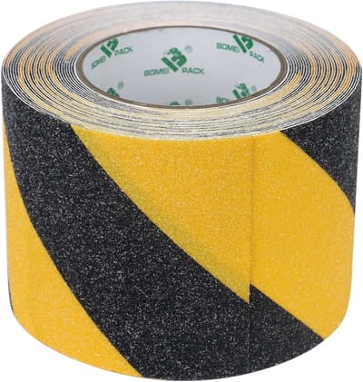 Antislip Plakband - 100 mm x 10 m - Zwart-Geel - Veiligheid voor Trappen en Gladde Oppervlakken