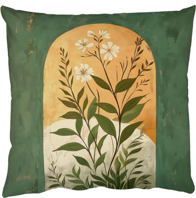 Sierkussens - Kussentjes Woonkamer - 50x50 cm - Plant - Bloemen - Wit
