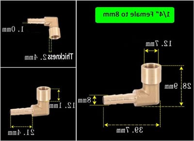Elbow Pipe Connector 8mm Barbed Wire 1/4" BSP Vrouwelijke Aansluiting 90 Graden Tuinslang Fitting voor Water en Irrigatie