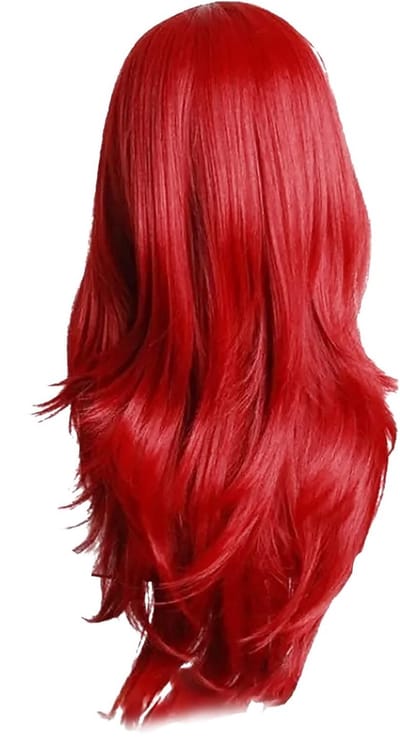 Dailygoods- Pruik Krullend - Rode Pruik - Ademend Haarnet - Comfortabele Pruik - Geschikt voor Cosplay - Verstelbare Band - Haarstuk