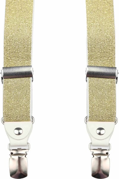 Suitable Bretel Goud - Glitter- Stevige Clips - Unisex/Heren - Luxe cadeauverpakking - Volwassenen