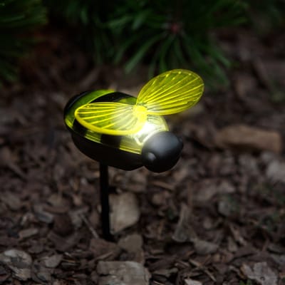 Solar Tuinlamp - Bij - Met Grondpin – LED Tuinverlichting Op Zonne-Energie – Witte LED – Automatisch Aan Bij Schemer – Decoratieve Tuinlamp Voor Tuin, Border Of Terras – 14,5 Cm [11752]