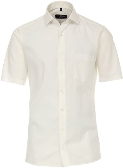 CASA MODA modern fit overhemd - korte mouw - beige / off-white - Strijkvriendelijk - Boordmaat: 47 (EU maat: 3XL)