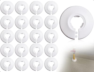 Dailygoods- Afdekrozetten 20 Stuks - Kunststof - Voor Thuis/Kantoor - Commercieel Gebruik - Keuken/Hotel/Restaurant - Wit - Buisrozetten