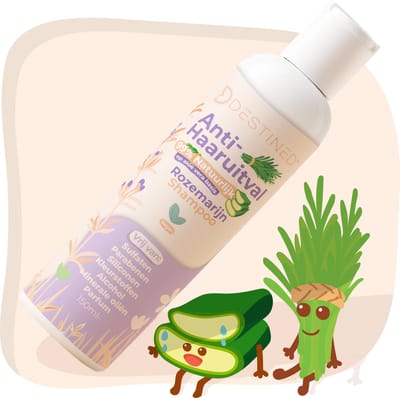 Destined® Anti-Haaruitval Shampoo - Sulfaatvrije Rozemarijn Shampoo voor Haargroei - Zonder Sulfaten, Parabenen & Kleurstoffen - Flower Power Skincare Serie - 100% Natuurlijke Afkomst & Handgemaakt in Griekenland - 150ml