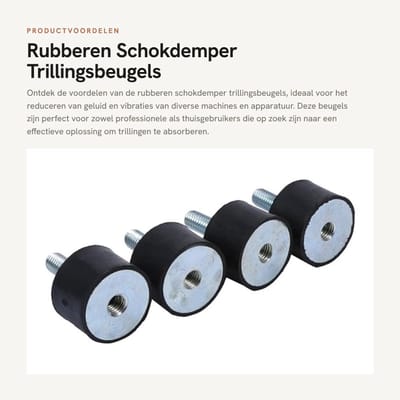 Dailygoods- Schokdemper Geluidsreductie - Trillingsdempers - Rubber Houders - M6/M8 - Zinkcoating Staal - 4x 166g/64g - Trillingsdemper