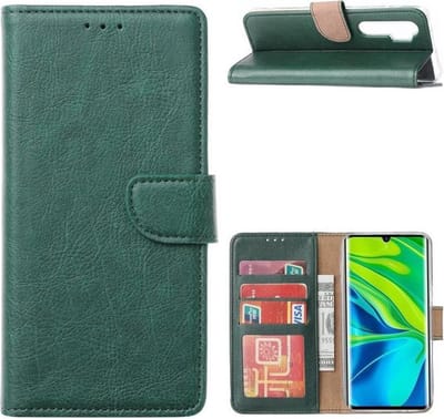 LuxeBass Hoesje geschikt voor Xiaomi Mi Note 10 Lite - Bookcase Groen - portemonnee hoesje gsm hoesje - telefoonhoes - telefoonhoesjes