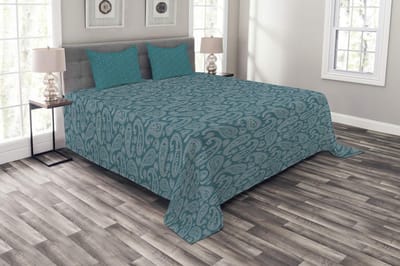 ABAKUHAUS – etnisch blauw set, 264x220 cm – 2 kussenhoezen – Wasbaar