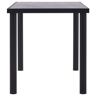 vidaXL - Eettafel - 140x70x75 - cm - MDF - zwart - en - betongrijs