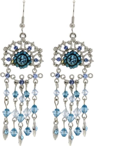 Behave - Oorbellen zilverkleur blauw - Boho chic - Feestelijk