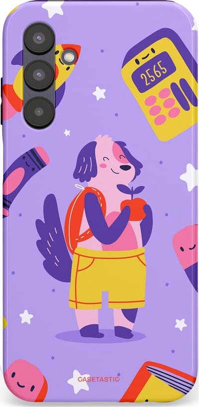 Casetastic hoesje geschikt voor Samsung Galaxy A25 - Dubbellaagse bescherming - Tussen boeken en sterren - Fashion Case - Lavendel Geel