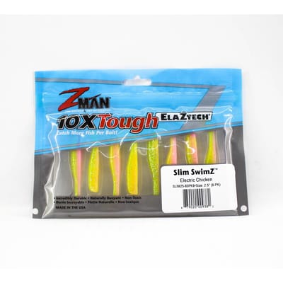 Zman Soft Lure Slim SwimZ 2,5 Inch 8/Pack Elektrische Kip (9382) blue