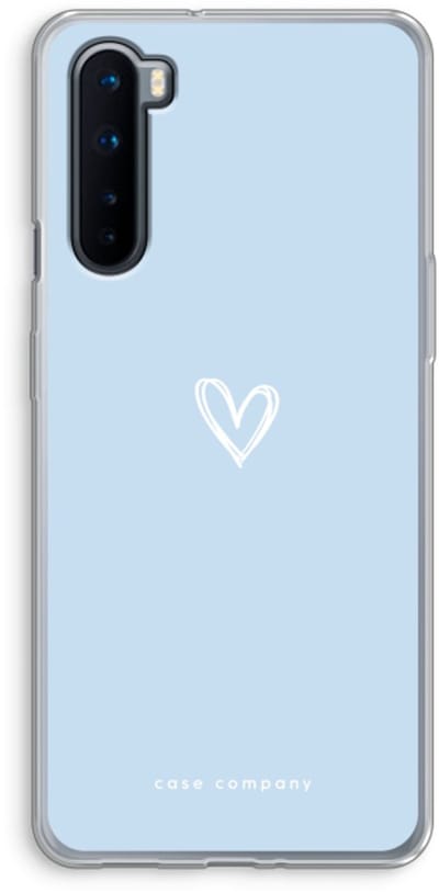 Case Company® - Hoesje geschikt voor OnePlus Nord hoesje - Klein Hart Blauw - Soft Cover Telefoonhoesje - Bescherming aan alle Kanten en Schermrand