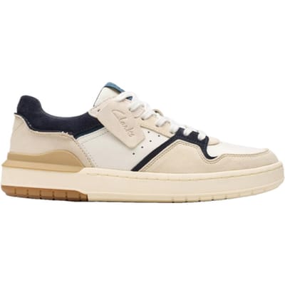 Clarks - COURTLITE 2 LO - Lage sneakersVrije tijdsschoenenHeren sneakers - Kleur: Wit/beige - Maat: 43