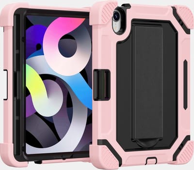 Hoes Back Cover Geschikt Voor iPad 5/6 2017/2018 9.7 Inch - 360 Bescherming Hoesje - Shockproof Case Cover - Met Standaard - iPad Standaard Extra Stevig - Schokbestendig - Roze