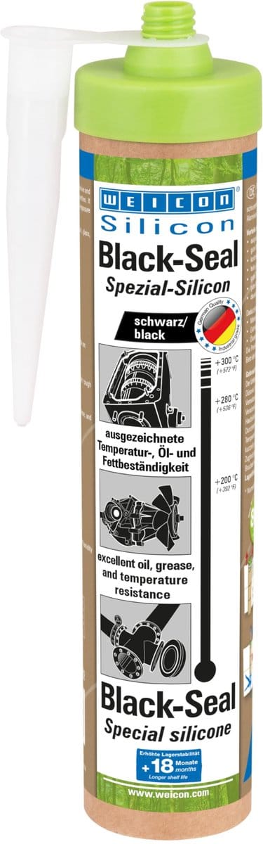 WEICON Green Tube Black-Seal, 280 ml, zwart, Blijvend elastisch afdichtingsmiddel voor olie- of vetbestendige ruimtes