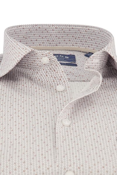 katoenen Ledub overhemd Modern Fit New bruin geprint