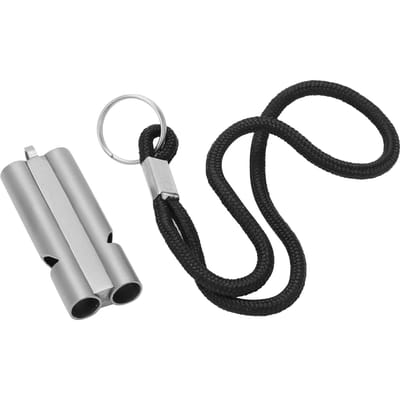 Zuiver Titanium Fluitje met Lanyard Outdoor Survival Fluitje Hoge Decibel Fluitje Noodgeval black
