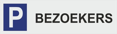 bezoekers parkeerbord - met gaten voor bevestiging - geanodiseerd aluminium 15 x 50 cm. - dikte 2 mm. - parkeer - bord - sign - parkeren.