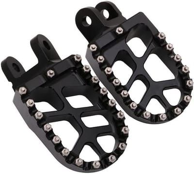 Motorfiets Voetsteunen - Voetsteunen Pedaal - Motorrijden - Vervangbare Roestvrijstalen Tanden - 300 Gram - Zilver