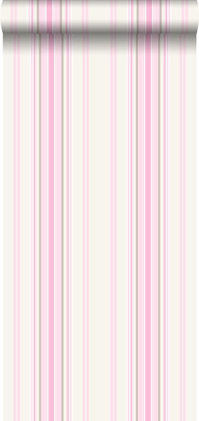 ESTAhome behang strepen licht roze en beige - 53 cm x 10.05 m - 138806