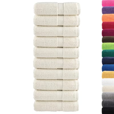 vidaXL - Premium - washandjes - SOLUND - 10 - stuks - crème - 30x30 - cm - 600 - g/m2