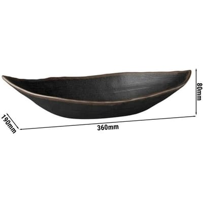 GGM Gastro (6 Stück) Blatt Schale - MARONE - Melamin - 0,9 Liter - Schwarz/Braun
