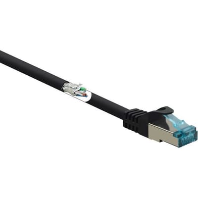 Renkforce RF-5047472 RJ45 Netwerkkabel, patchkabel CAT 6A S/FTP 10.00 m Zwart Vlambestendig 1 stuk(s)