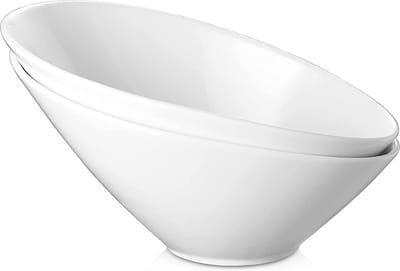 Set van 2 Porseleinen Slakommetjes - 770 ml, Wit - Vaatwasser- en Ovenbestendig