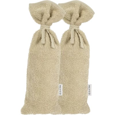 Meyco Baby Uni kruikenzak - 2-pack - badstof - sand