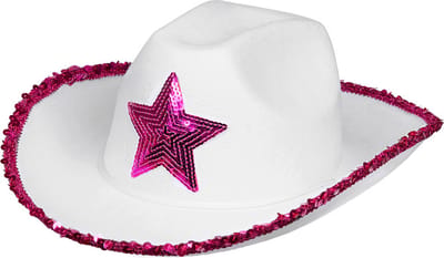 Boland - Hoed cowboy Rodeo star Wit - 59 - Volwassenen - Unisex - Cowboy - Indiaan - Festival