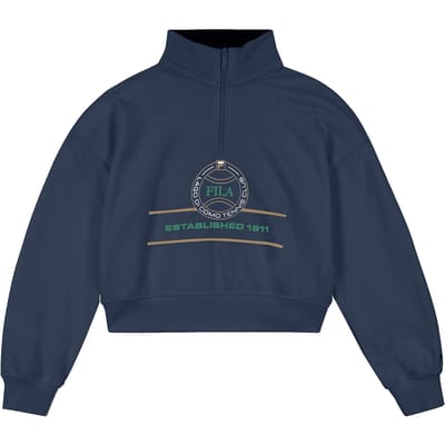 FILA Girls Francia Loose Graphic Half-zip Sweatshirt Black Iris Taglia: 134/140 | Abbigliamento Sportivo Outlet | kids | Nero