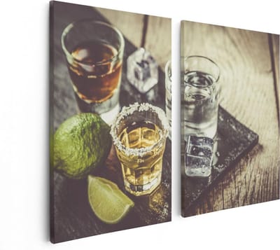 Artaza Canvas Schilderij Tweeluik Alcoholische Drankjes - Drank - 80x60 - Foto Op Canvas - Canvas Print