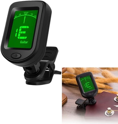 1 stuk - Gitaarstemmer - Stemmer - Clip-On-stemmer - Elektrische gitaarstemmer - Digitale tuner - Gebruiksgemak - Zwart - Geschikt voor gitaar, bas, viool, ukelele