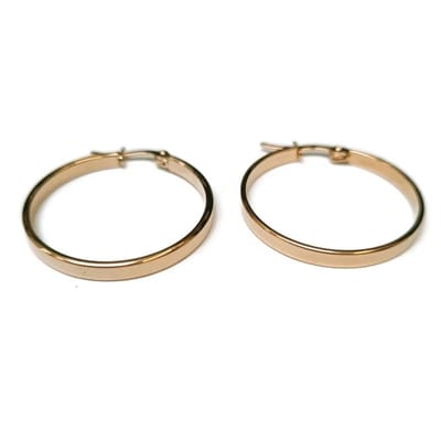 Aramat Jewels | Oorringen | RVS Gladde Oorringen Diverse Kleuren 14mm - Strakke Hoepel Oorbellen | 30mm / Goudkleurig | |3,5mm | Staal | Volwassenen | Verkleurd niet