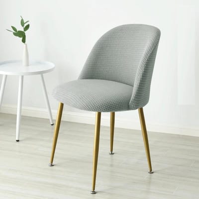 Lage rugleuning stoelhoes Accent korte rugleuning eetkamerstoel hoezen Gebogen kleine stoelhoezen Elastische stretch Funda Silla stoelhoes 1pc Chair Cover gray