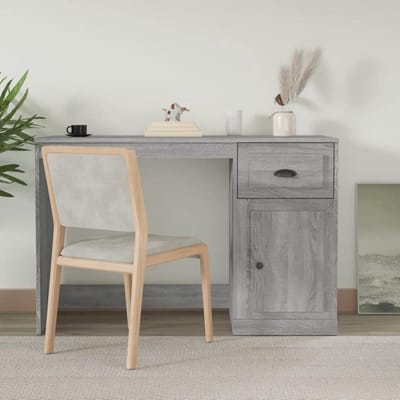 Bureau met lade - Werktafel - Thuiswerken - Praktische opbergruimte - 115 x 50 x 75 cm - Sonoma grijs