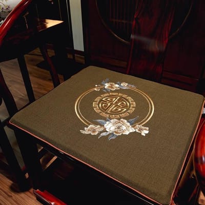 Coussin de siège style chinois Coussin de fesses épaissi Coussin de chaise en acajou Coussin de chaise de salle à manger en bois massif automne hiver Coussin de chaise à thé Coussin de siège de chaise à anneau 45 * 40cm