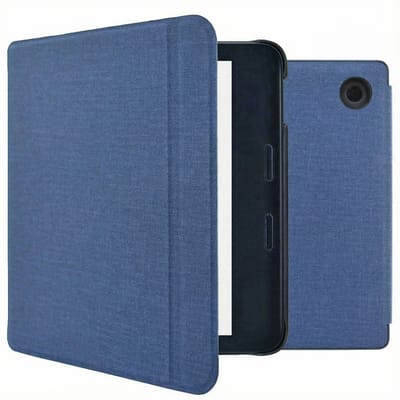 imoshion Canvas Sleepcover Bookcase met stand voor de Kobo Libra 2 / Tolino Vision 6 - Donkerblauw