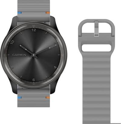 Cazy horlogebandje geschikt voor Garmin Watch Bandje (ActiveFlex) - Smartwatchbandjes - Universeel bandje geschikt voor Garmin Vivomove Style / Trend - Grijs