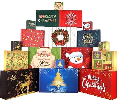 18 Geschenkdozen voor Kerst met Deksels - Diverse Ontwerpen en Maten