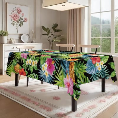 Tropisch Hawaiiaans Rechthoekig Tafelkleed voor Tafeldecoratie Feest Waterdicht Herbruikbaar Tafelkleed voor Tafel Keuken Eetkamer 140x140cm