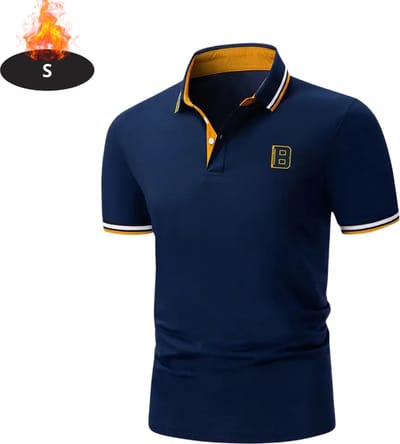 Livano Poloshirt Heren - T-Shirt Heren - Shirt - Overhemd - Polo Shirt - Marineblauw - S