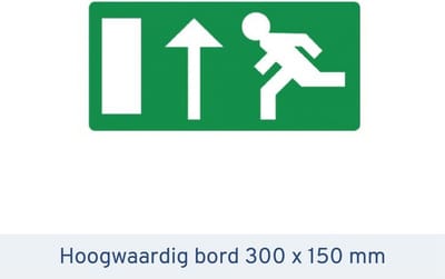 Noodpictogrammen - Pictogram nooduitgang - Links omhoog - 300x150mm
