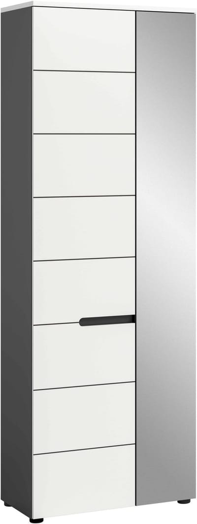 Canu kledingkast wit NB Basaltgrijs NB - 37x65x190cm