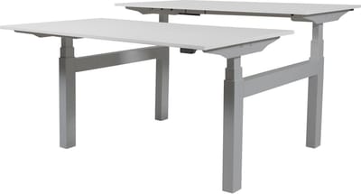 Zit Sta Bureau (2pp) - Elek 180x80/80 krijtwit - alu frame